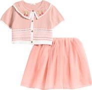 NEXT Kids' Collared Top & Mesh Skirt