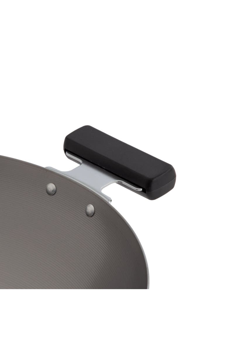 JOYCE CHEN Uncoated Carbon Steel Flat Bottom Wok with Phenolic Handles, 14-Inch, Alternate, color, Metallic Silver