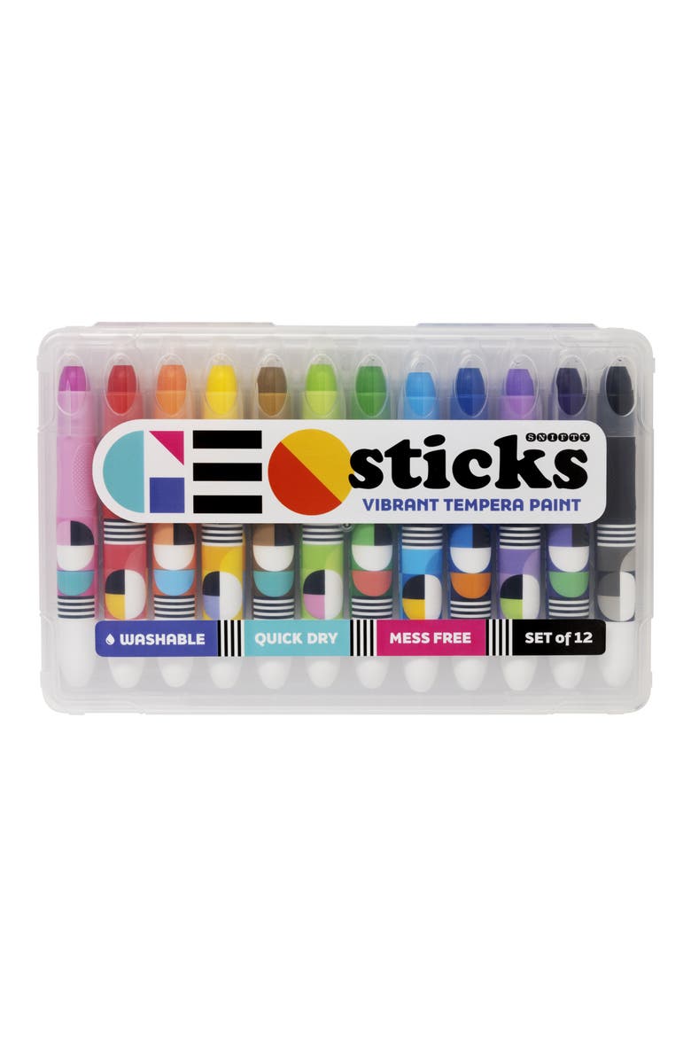 Geo Sticks 12-Pack Vibrant Tempera Paint Sticks, Main, color, MULTI