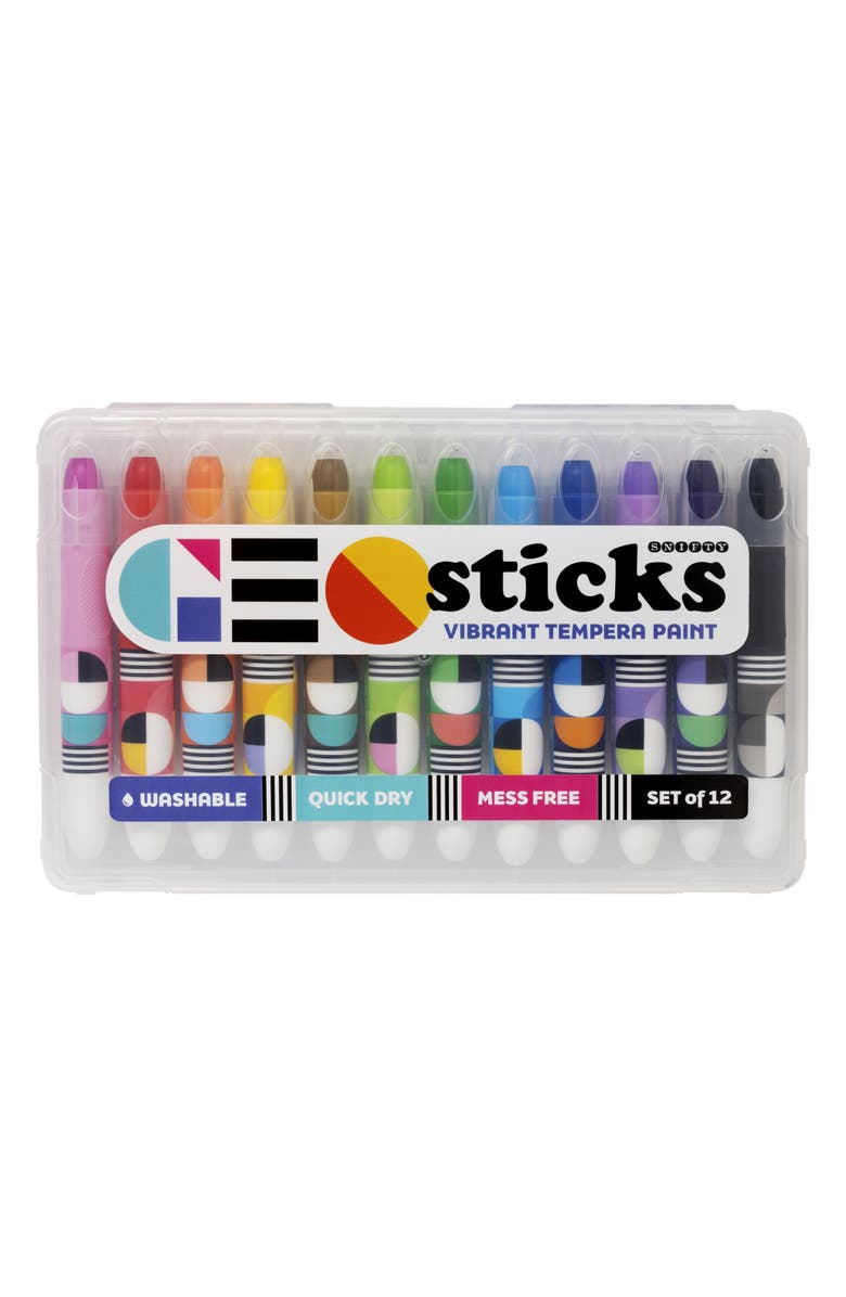 SNIFTY Geo Sticks 12-Pack Vibrant Tempera Paint Sticks, Main, color, Multi