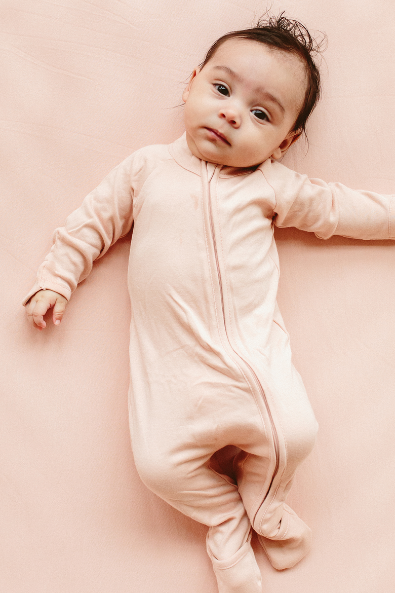 Goumi Grow With You Footie, Alternate, color, rose