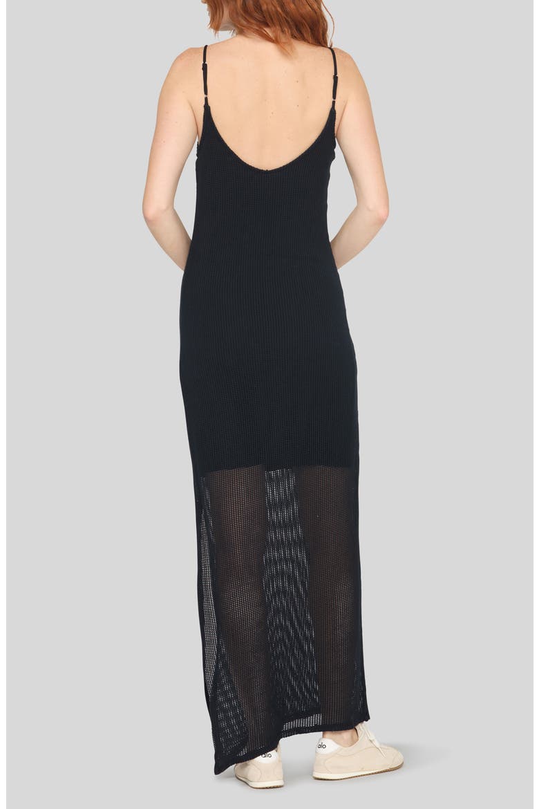 Paloma Mesh Mixed Maxi Dress, Alternate, color, BLACK