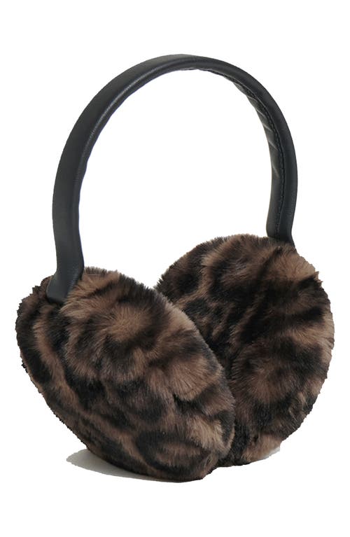 Apparis Esme Leopard Faux Fur Earmuffs in Dark Leopard 