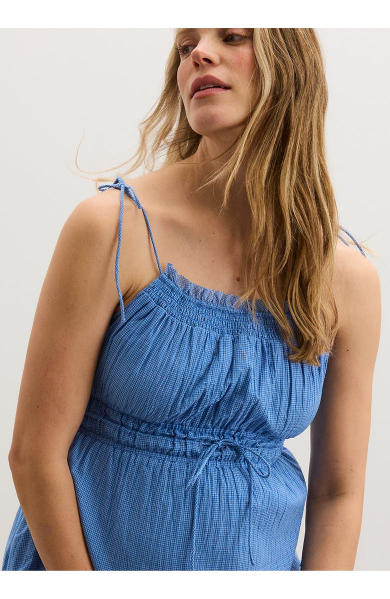 HATCH Collection The Audrey Maternity Dress, Alternate, color, Blue Plaid