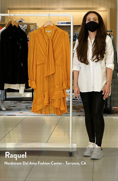 Julia Jordan Ruffle Tie Neck Long Sleeve Minidress (Women) | Nordstromrack