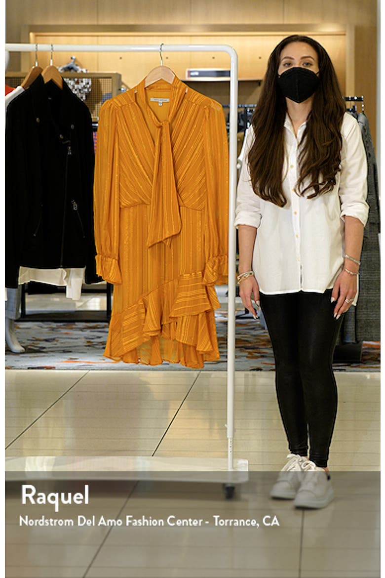 Ruffle Tie Neck Long Sleeve Minidress video