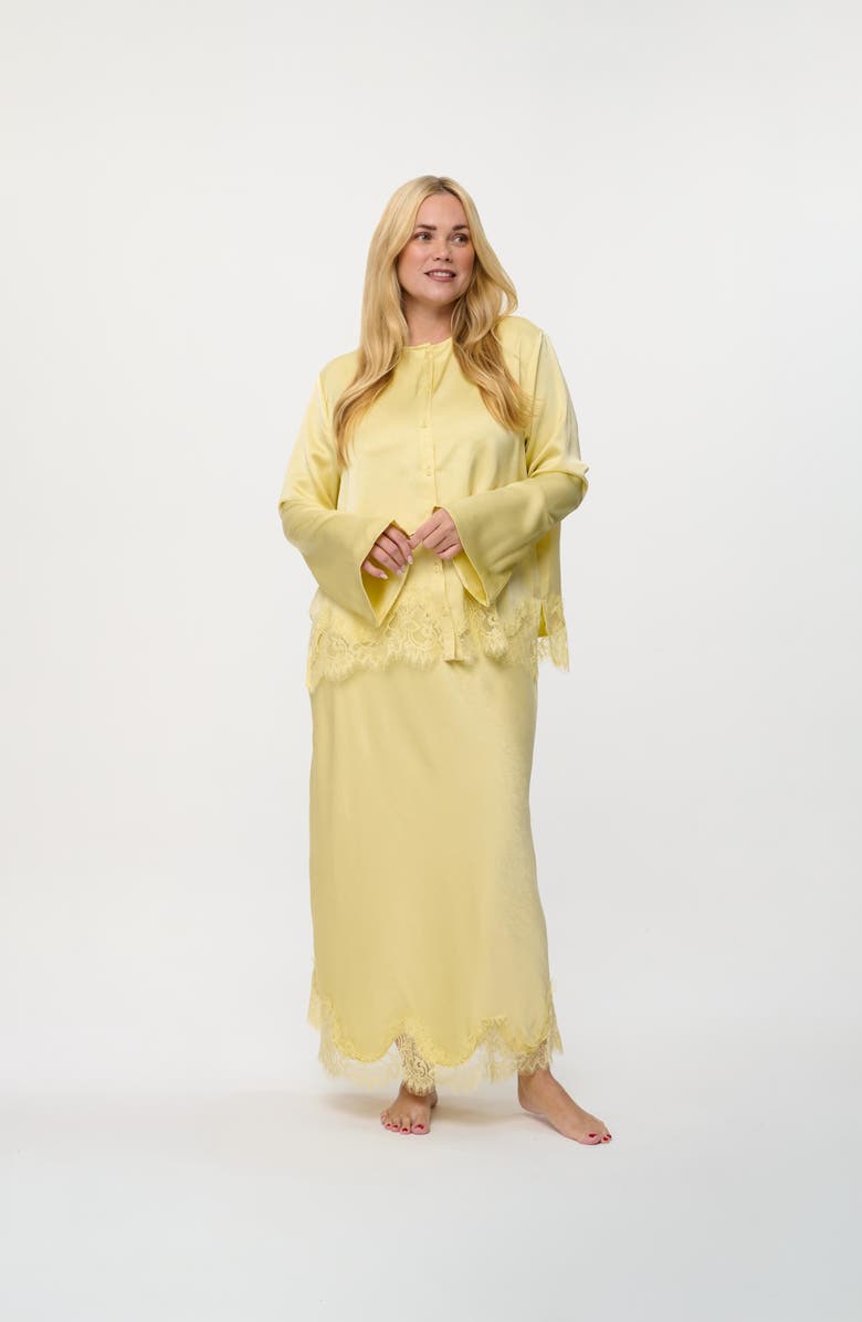 By Tess Collection Amora Skirt, Alternate, color, Pale Yellow