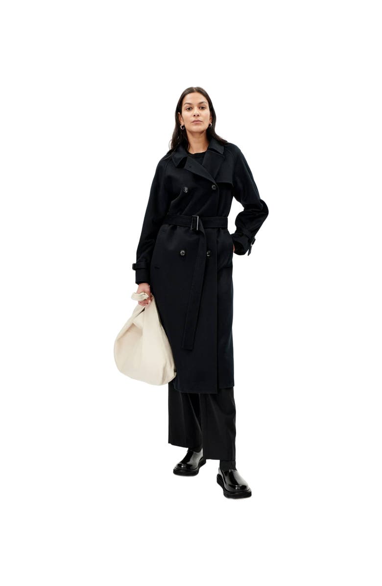 GOBI Mongolian Cashmere Double Breasted Cashmere Trench Coat, Alternate, color, 