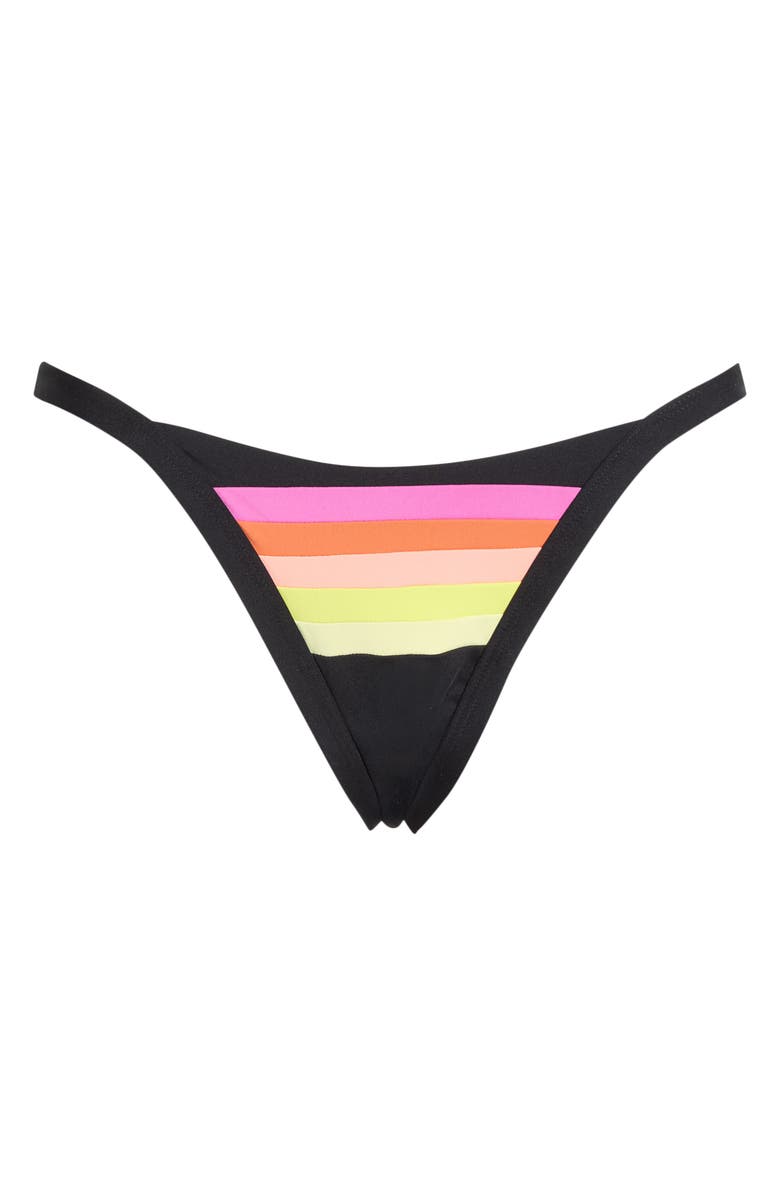 Rip Curl Surf Stripe Cheeky Bikini Bottoms, Alternate, color, Black