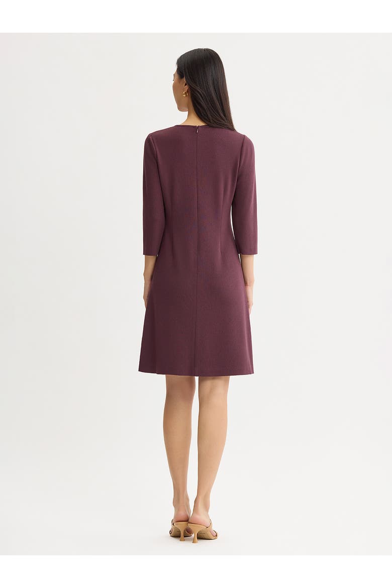 Floral Embroidered A-Line Soft Knit Dress, Alternate, color, Mahogany/Stardust/Charmeuse