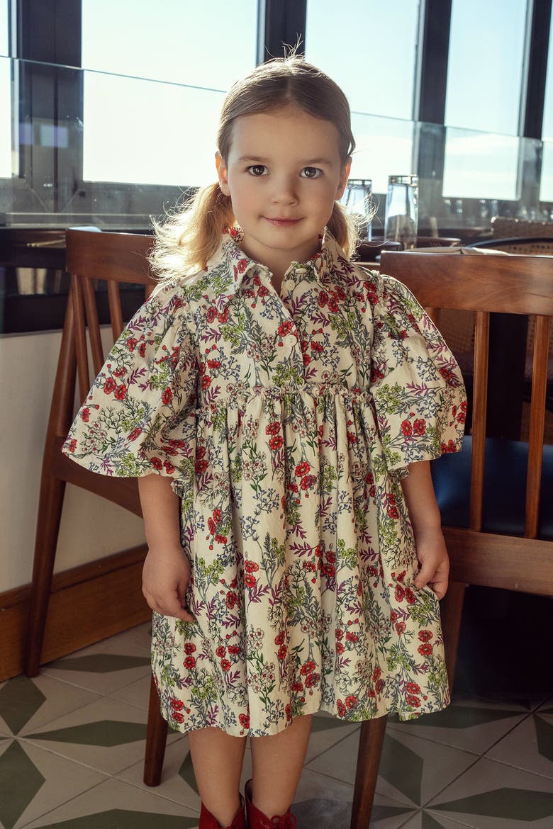 Cotton Woven Floral Dress, Alternate, color, Off White Floral