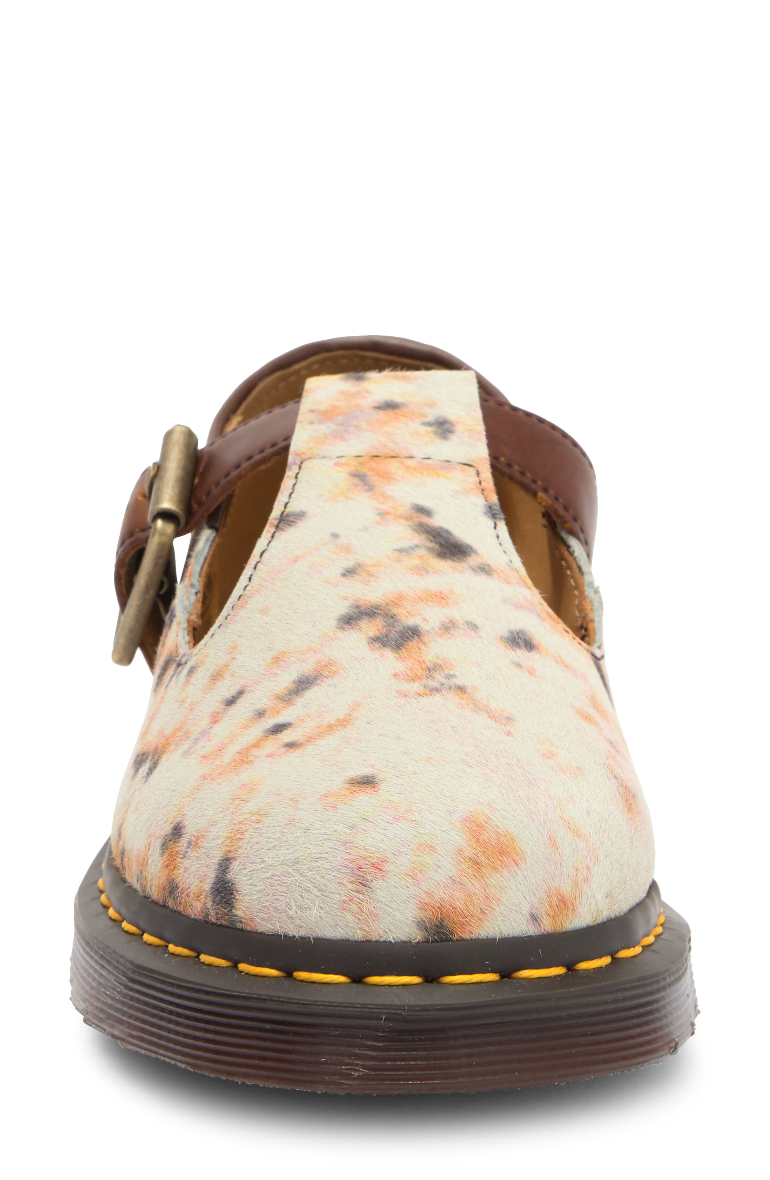 Dr. Martens Genuine Calf Hair T-Bar Shoe, Alternate, color, 