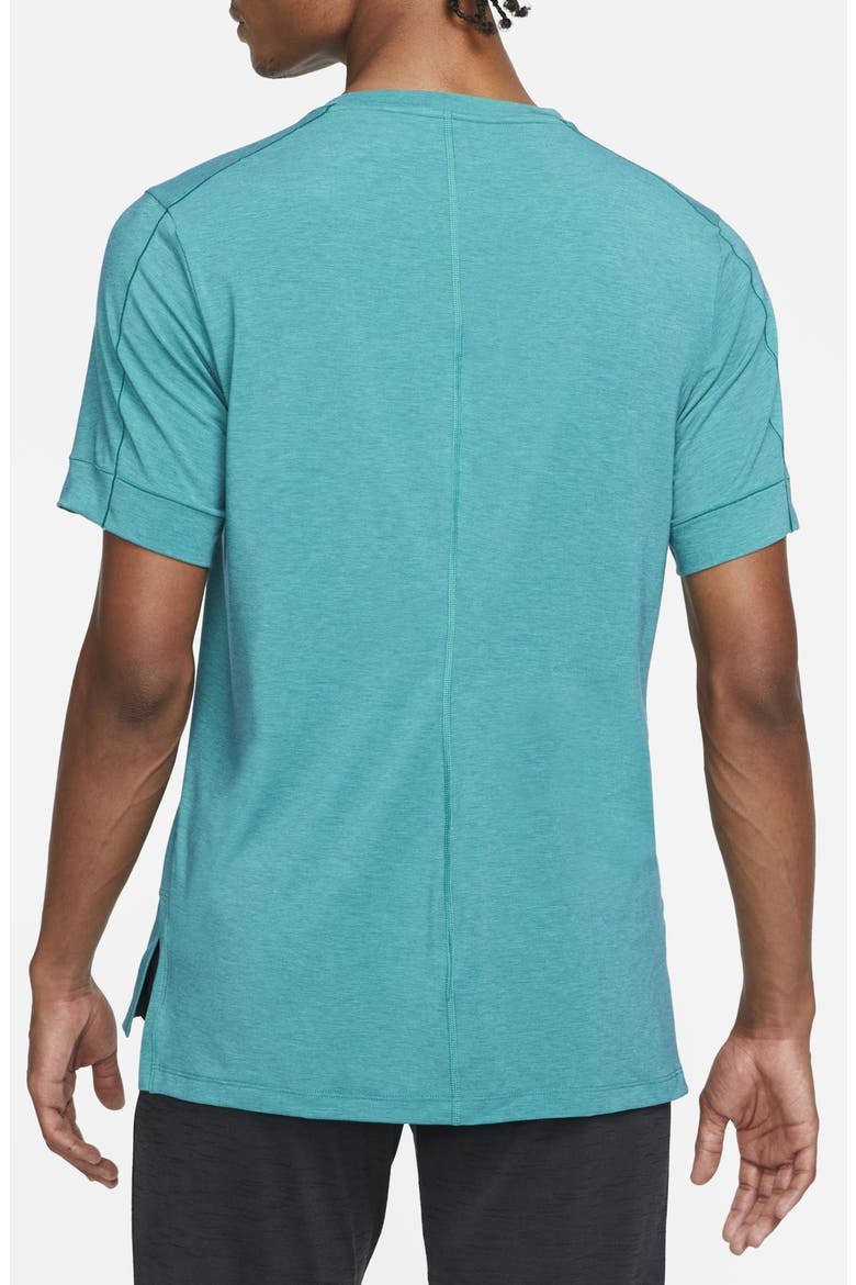 Dri-FIT Yoga T-Shirt, Alternate, color, GEODE TEAL/ ROMA GREEN/ BLACK