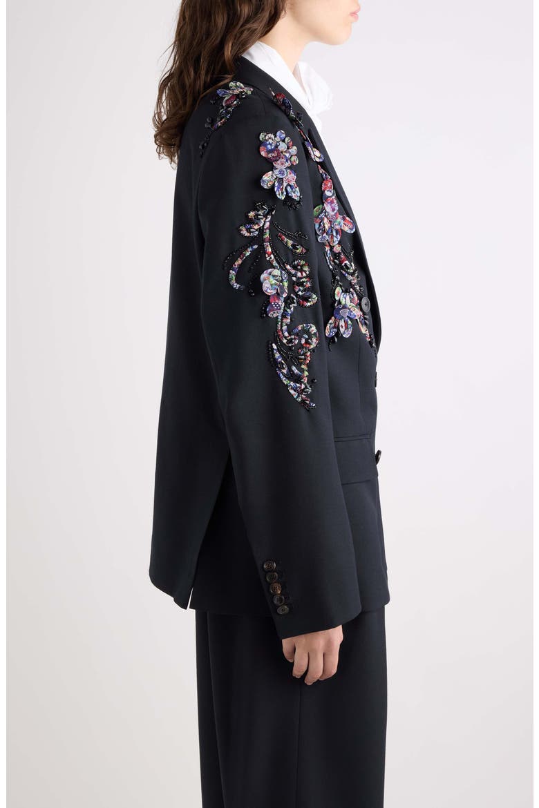 Vonda Embroidered Jacket, Alternate, color, BLACK