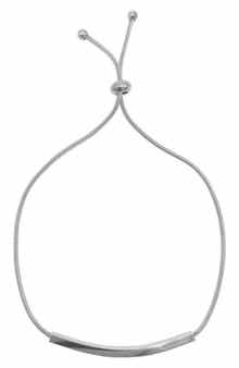 Adornia White Rhodium Plated Bar Station Slide Bracelet