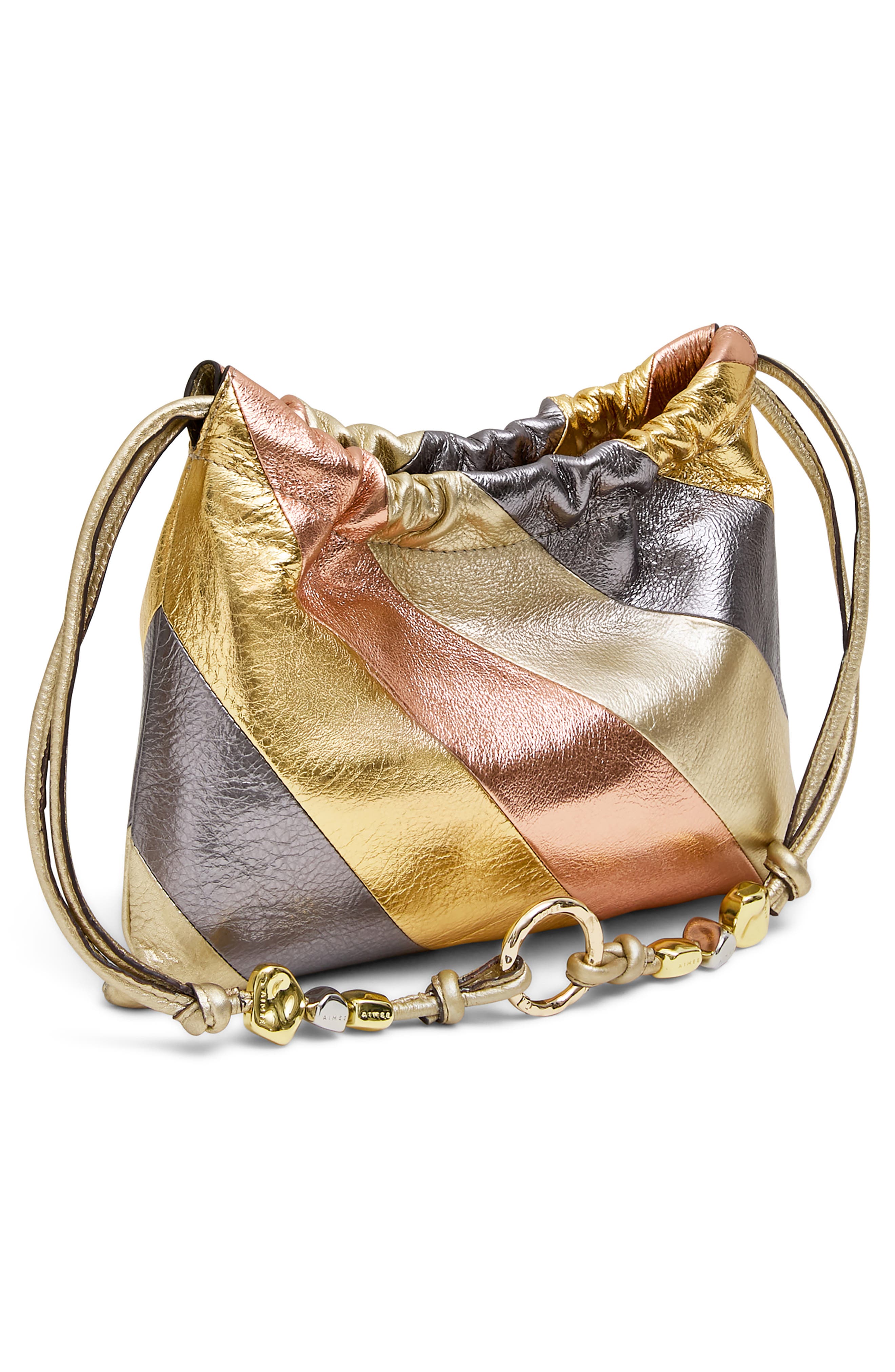 Tie Breaker Shoulder Bag, Alternate, color, METALLIC STRIPE