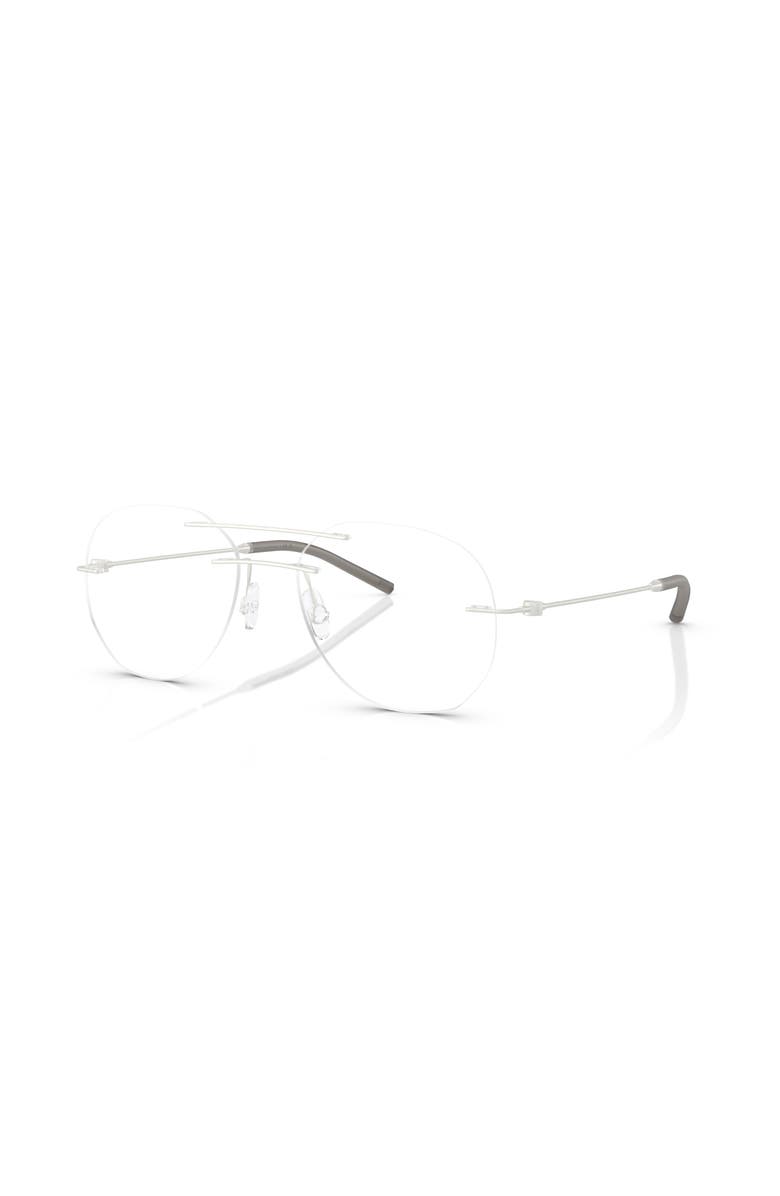Moncler 55mm Irregular optical glasses, Main, color, Silver