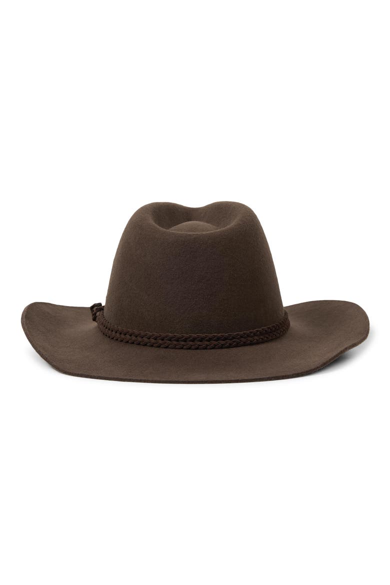 Wool Felt Cowboy Hat, Alternate, color, TEAK