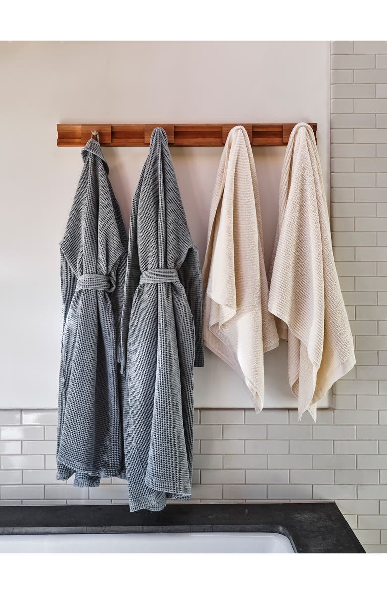 Coyuchi Gender Inclusive Waffle Weave Organic Cotton Robe, Alternate, color, Lagoon