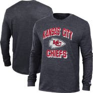 Champion Men's Champion Black Kansas City Chiefs Ultimate Tri-Blend Long Sleeve T-Shirt