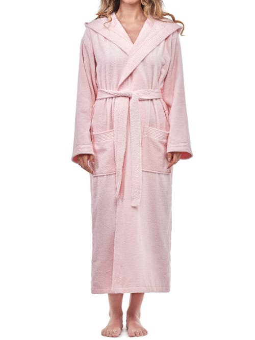 Arus Paradise Womens Hooded Cotton Bath Robe In Pink
