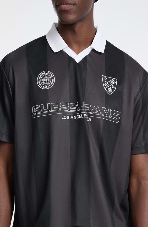 Guess Jeans Graphic Soccer Jersey In Black