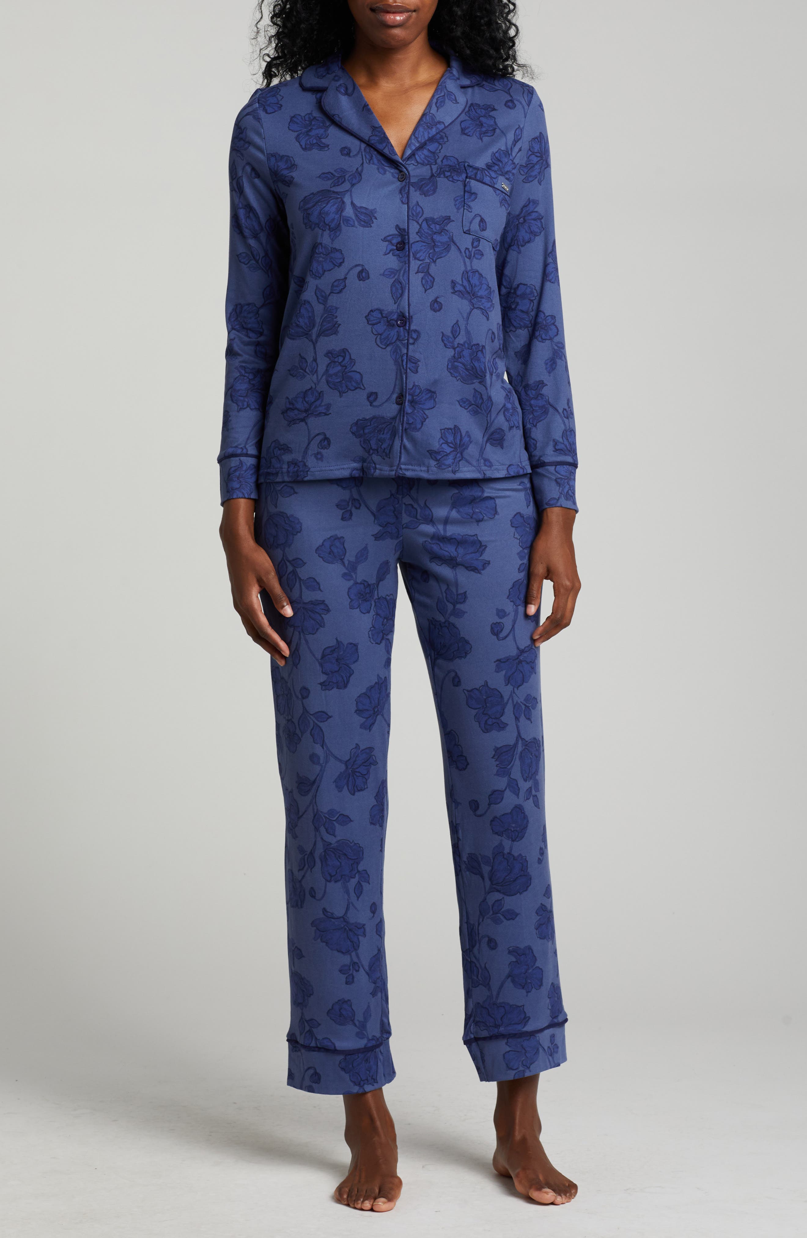 Tahari Brushed Jersey Long Pajamas