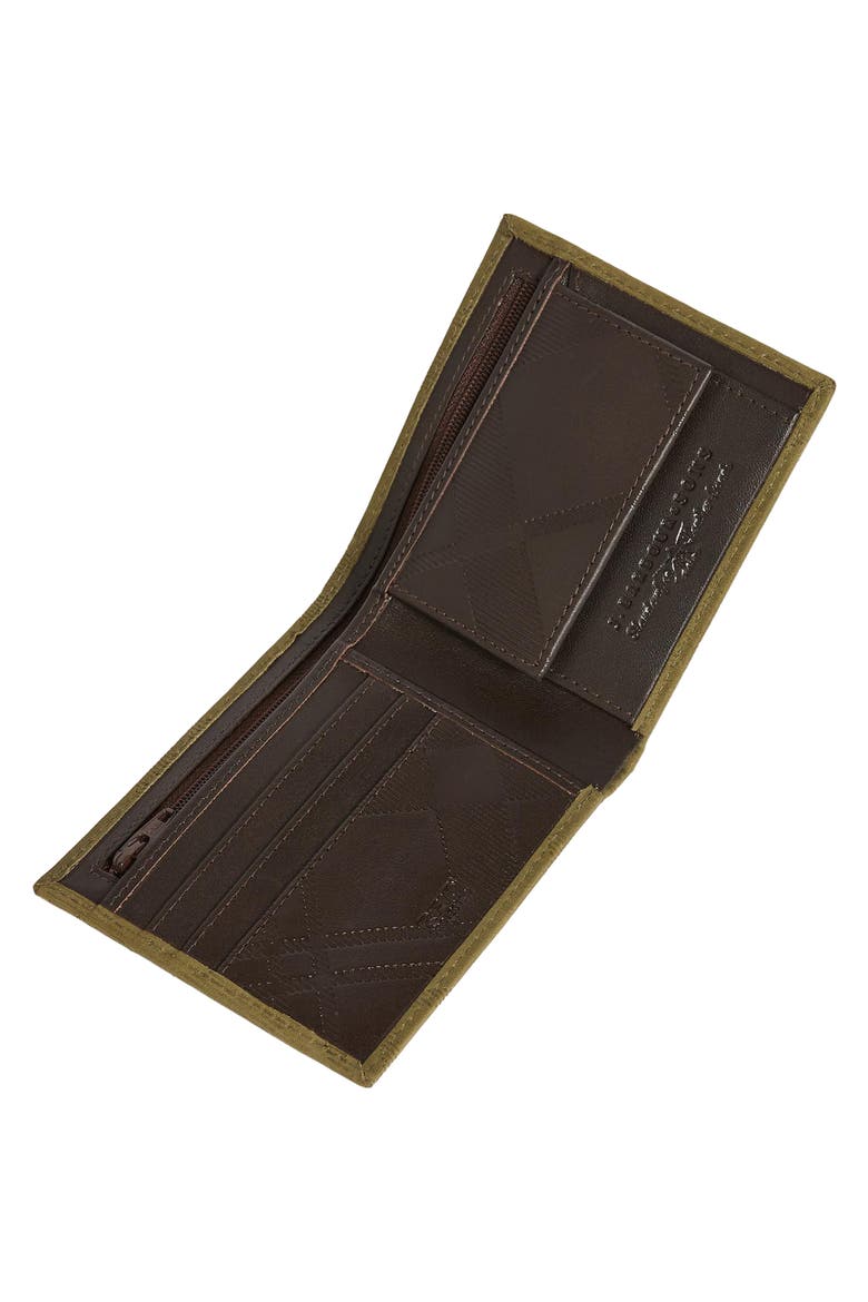 Beith Tartan Nubuck Leather Wallet, Alternate, color, KHAKI