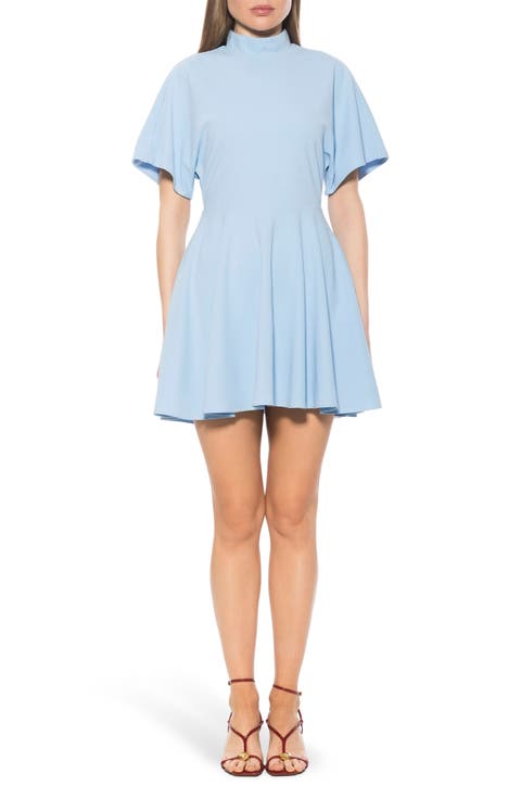 Autumn Mock Neck Fit & Flare Dress