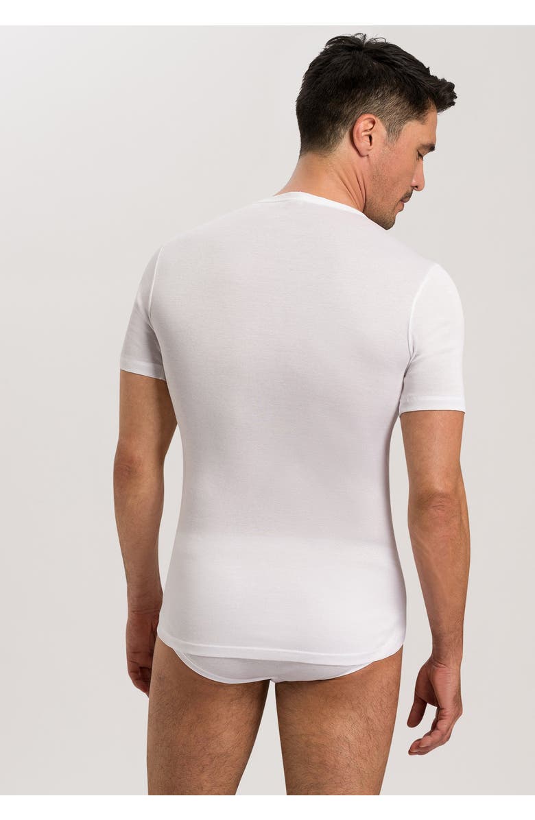 Hanro Cotton Pure Fitted Cotton V-Neck T-Shirt, Alternate, color, White