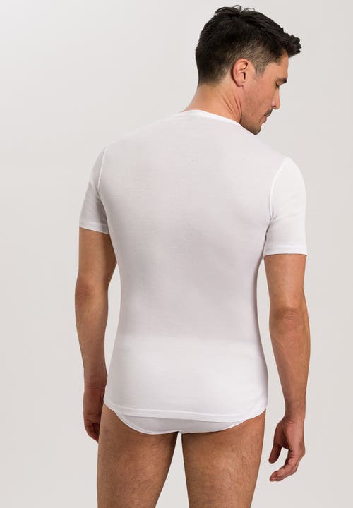 Hanro Cotton Pure V-neck T-shirt In White