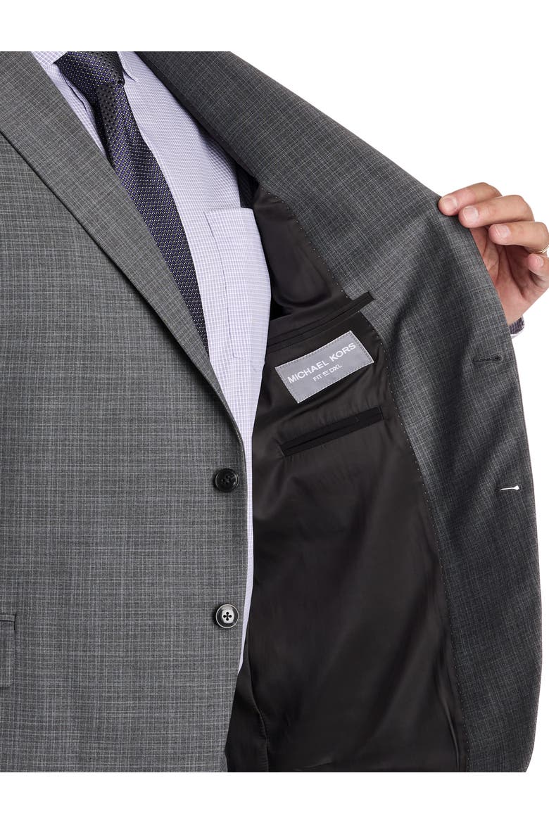 Big & Tall Transitional Check Suit Jacket, Alternate, color, GREY