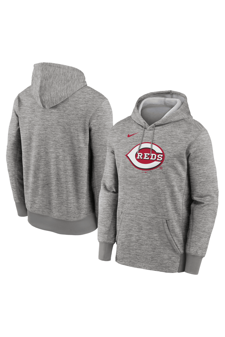 Men's Nike Heather Gray Cincinnati Reds Primary Logo Therma Hoodie, Main, color, Heather Gray
