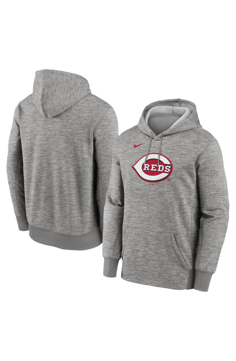 Nike Men's Nike Heather Gray Cincinnati Reds Primary Logo Therma Hoodie, Main, color, Heather Gray