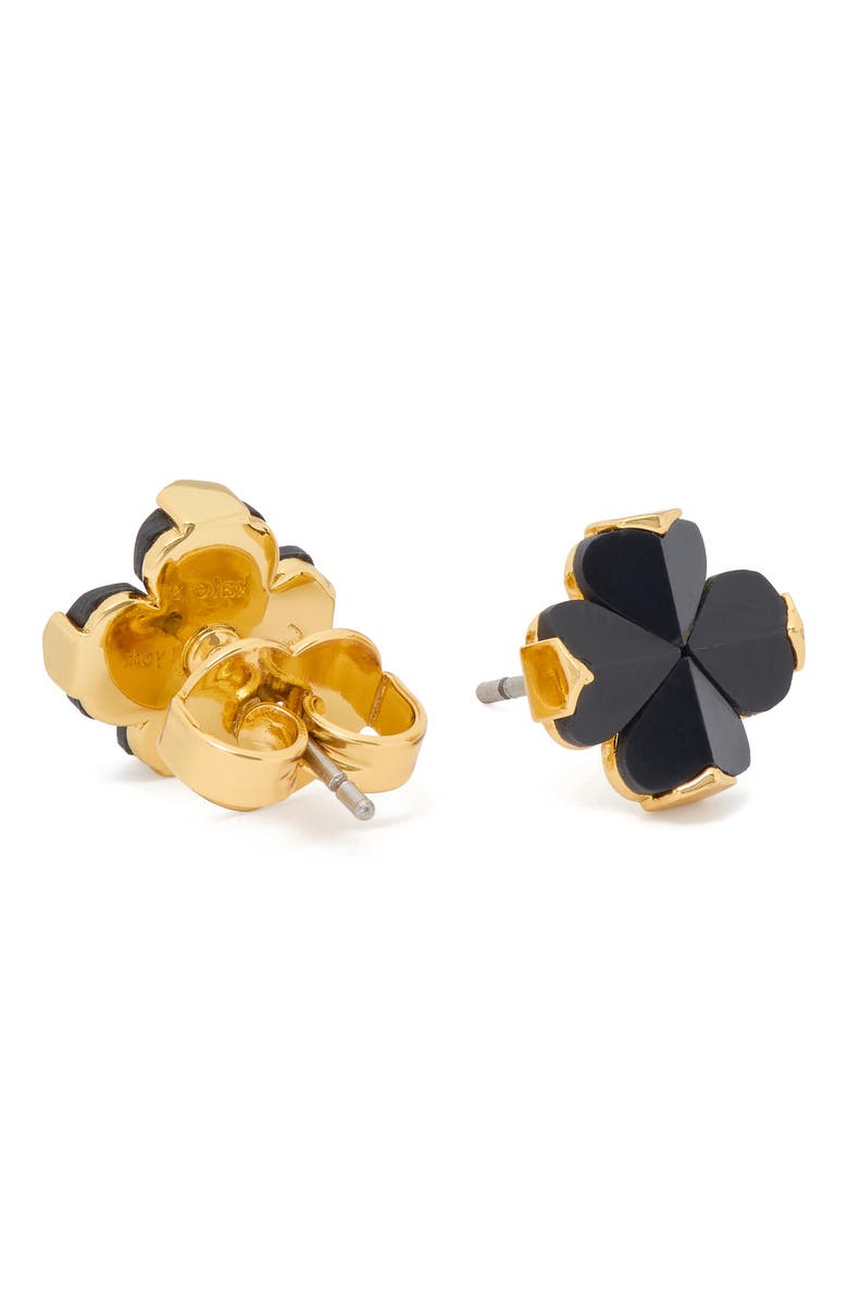 Kate Spade New York spade flower stud earrings, Alternate, color, Black