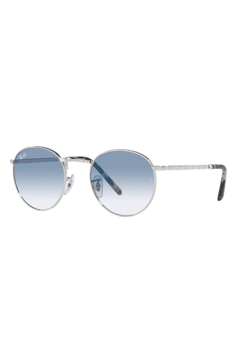Ray-Ban New Round 53mm Phantos Sunglasses, Alternate, color, Silver