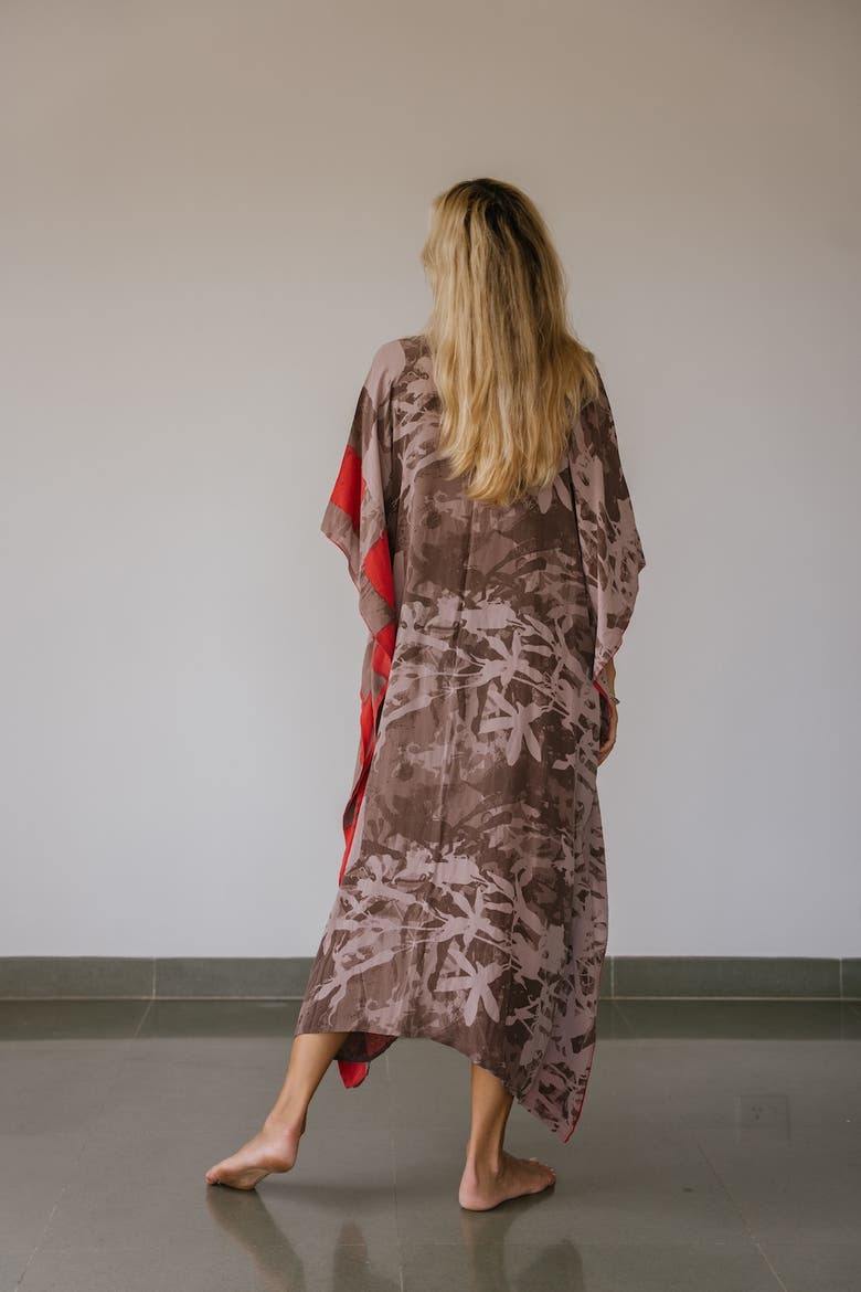 Long Caftan Ronna, Alternate, color, Grey Print