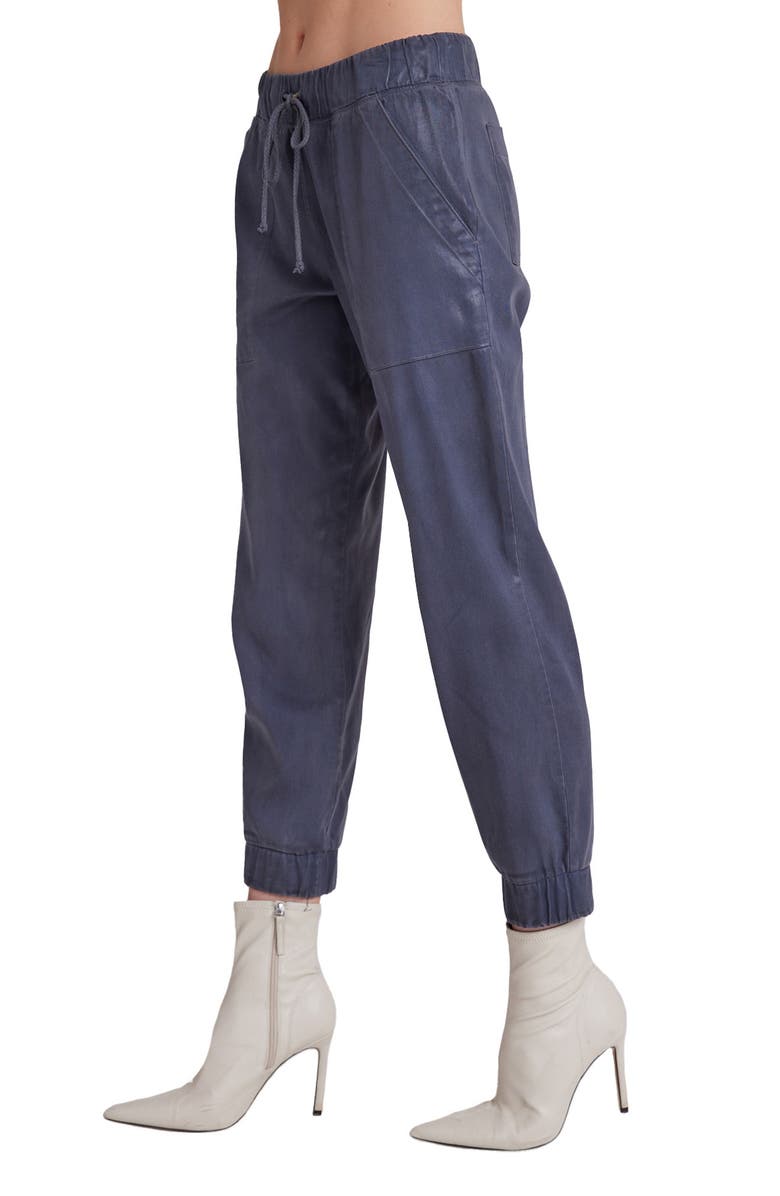 Bella Dahl Chelsea Faux Leather Joggers, Alternate, color, Frosted Blue