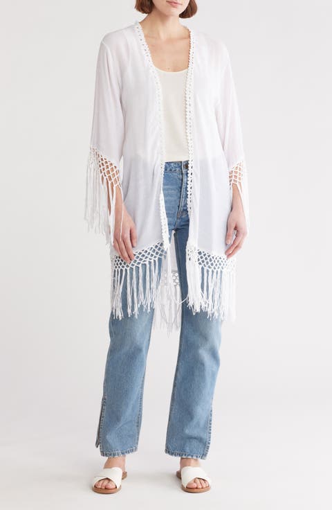 Long Fringe Knit Ruana