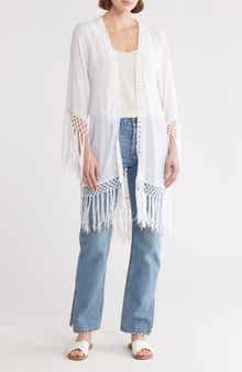 Forgotten Grace Long Fringe Knit Ruana