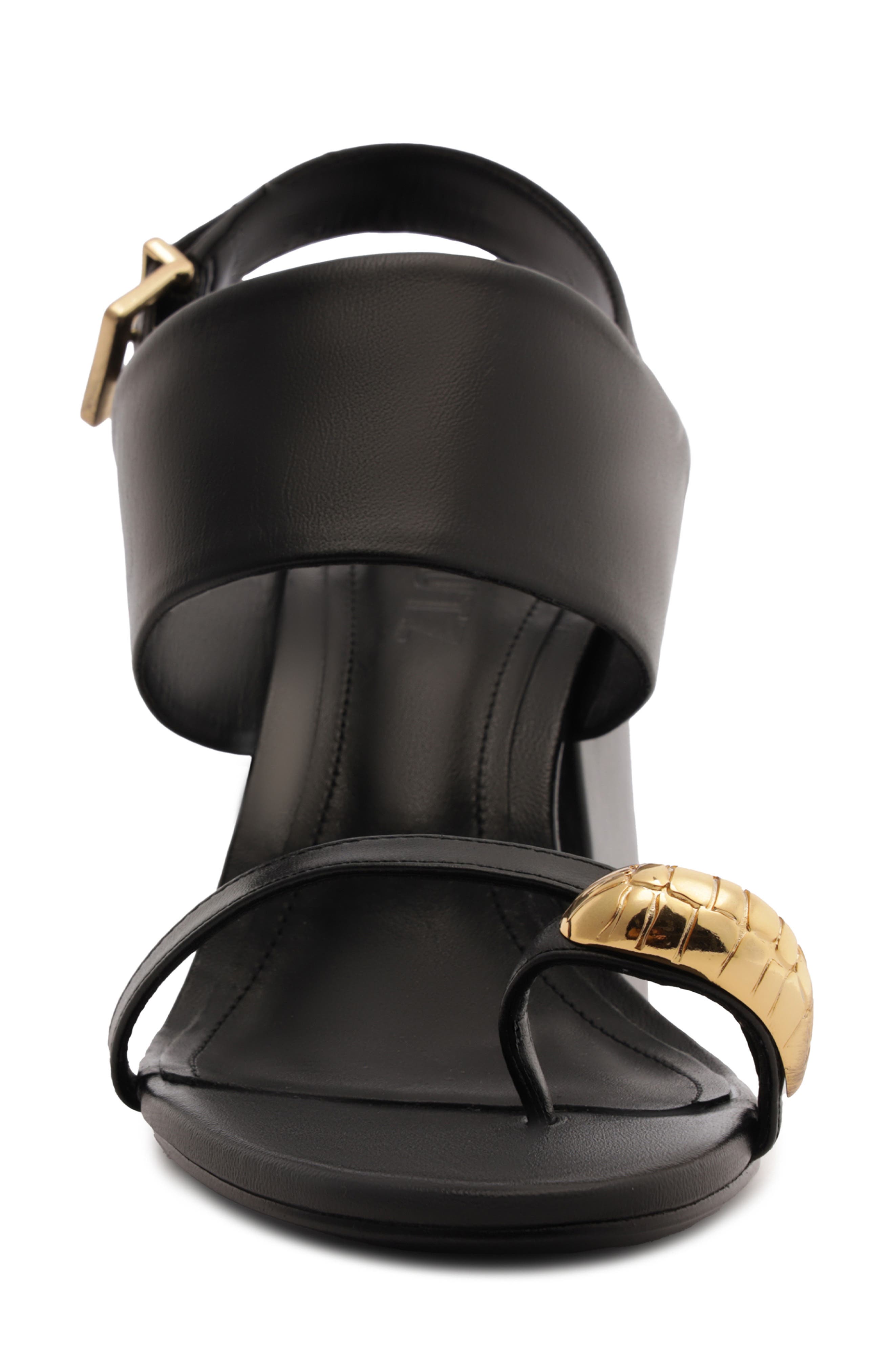 Schutz Mandy Ankle Strap Block Heel Sandal, Alternate, color, Black