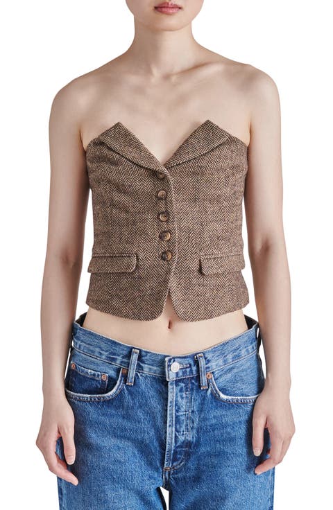 Adare Strapless Herringbone Corset Top
