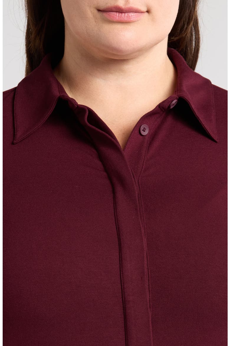 Elbe Button-Up Shirt, Alternate, color, BLACK CHERRY