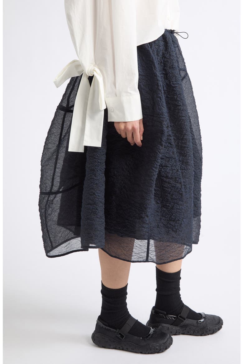 Fosia Matelassé Midi Skirt, Alternate, color, NAVY