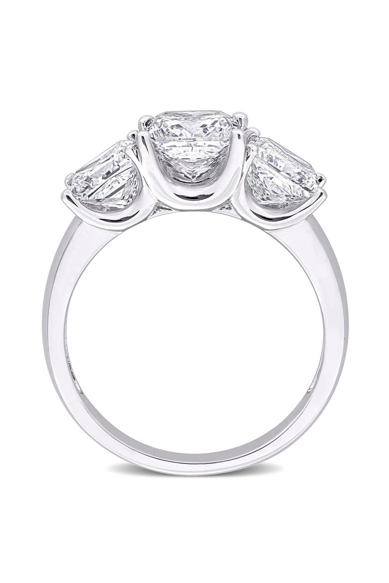 3-1/2 CTW Lab-Grown Diamond Princess 3-Stone Ring, Alternate, color, White Gold