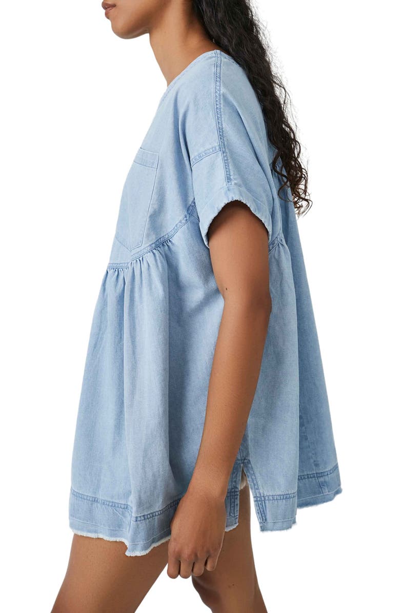 Free People Moon City Denim Tunic Top, Alternate, color,