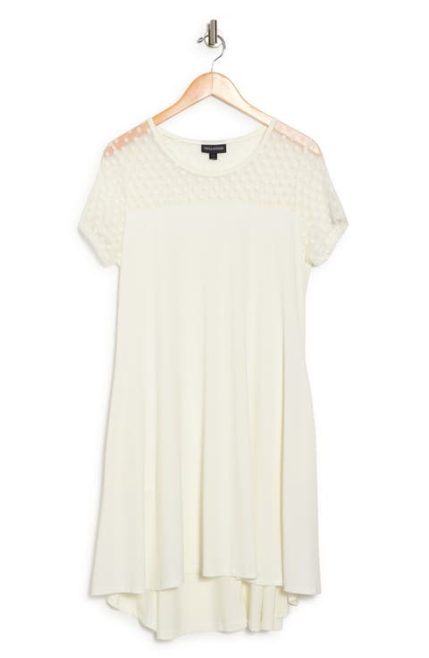 Illusion Neck High-Low Shift Dress