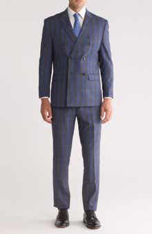 Gino Vitale Slim Fit Check Double Breasted Suit