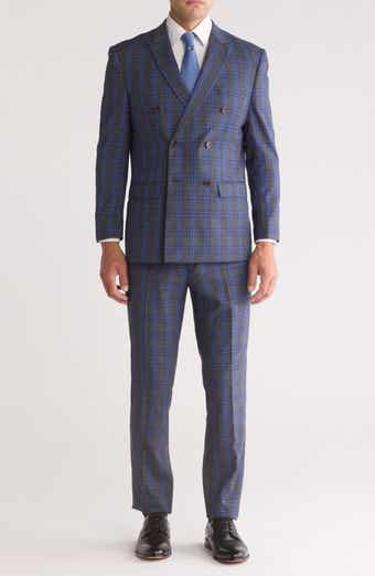 Gino Vitale Slim Fit Check Double Breasted Suit