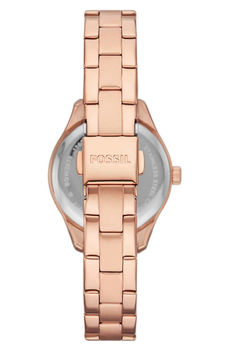 Fossil Rye Rose Gold Tone Bracelet Watch, 30mm, Alternate, color, Rose Gold